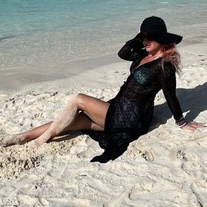 Elegant Black Lace Maxi Cover Up